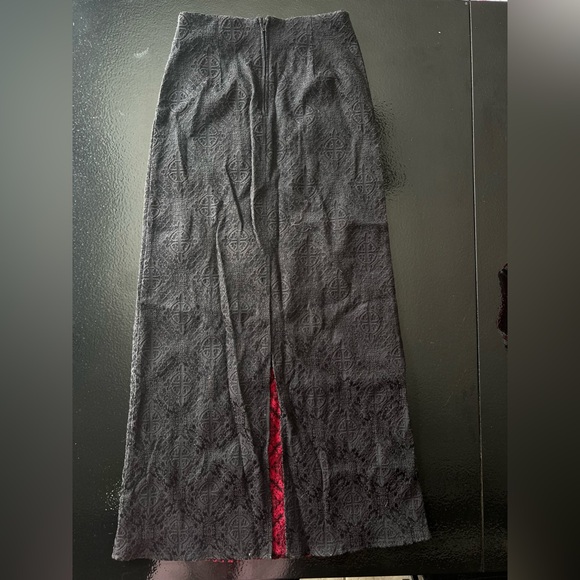 Vintage Morbid Threads Hot Topic Brocade Red Black Corset Maxi Skirt XS Set - Picture 8 of 8